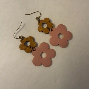 Handmade Artsy Flower cutout dangle earrings